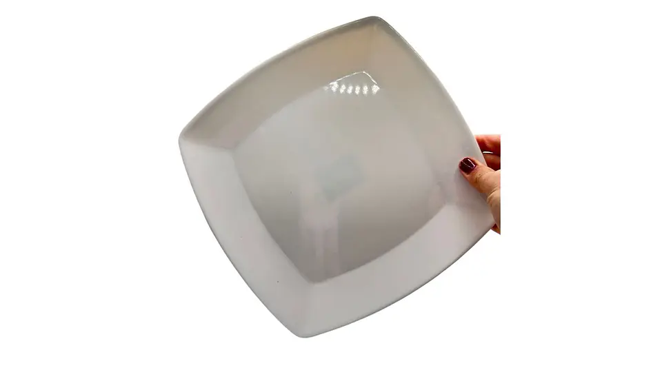 Plato Melamina Blanco Cuadrado Premium 23 cm 3