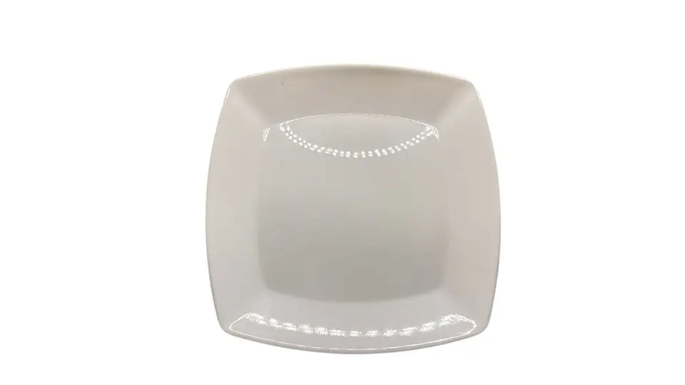 Plato Melamina Blanco Cuadrado Elegante 25 cm 1