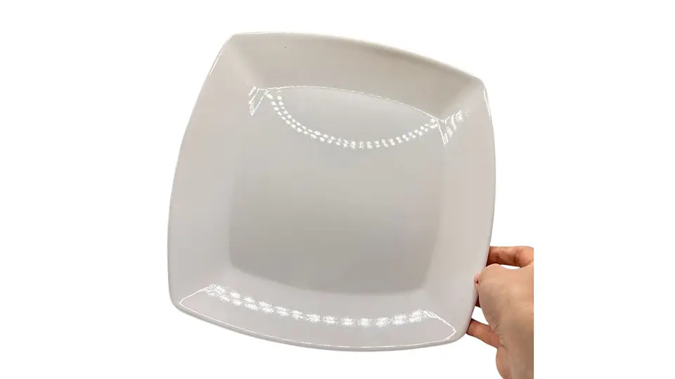 Plato Melamina Blanco Cuadrado Elegante 25 cm 2