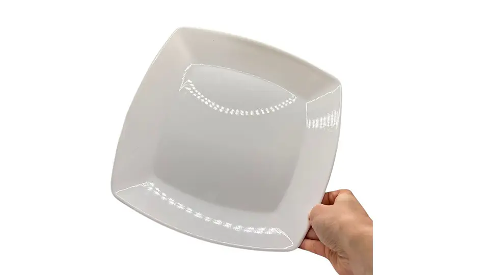 Plato Melamina Blanco Cuadrado Elegante 25 cm 4