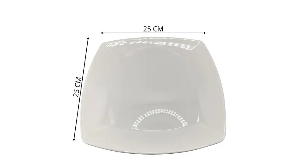 Plato Melamina Blanco Cuadrado Elegante 25 cm 5