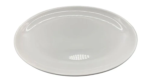 Plato Melamina Blanco Ovalado Elegante 28 Cm