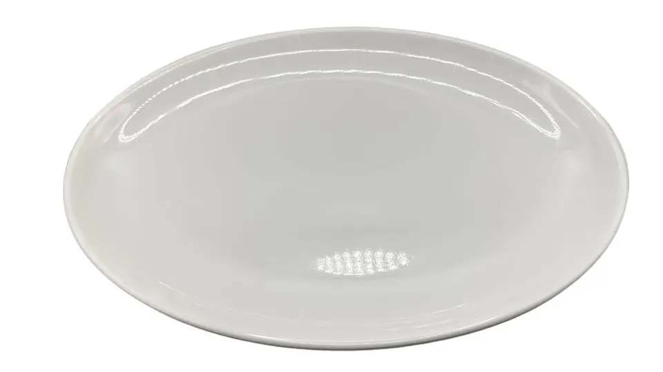 Plato Melamina Blanco Ovalado Elegante 28 Cm 1