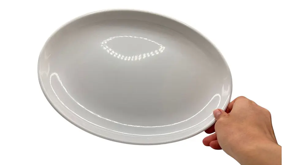 Plato Melamina Blanco Ovalado Elegante 28 Cm 5