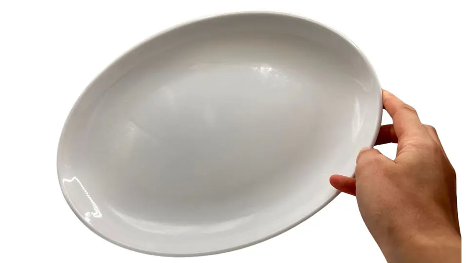 Plato Melamina Blanco Ovalado Elegante 28 Cm 6