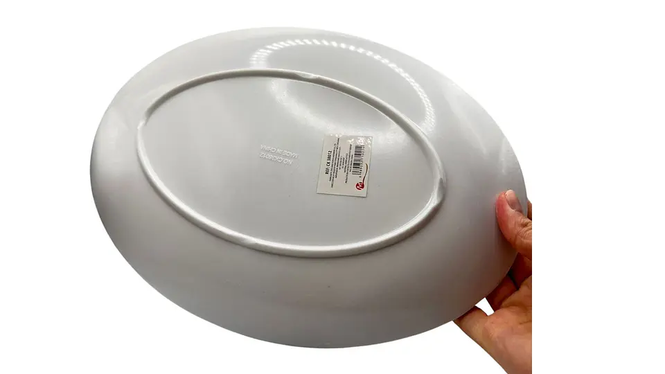 Plato Ovalado Melamina Blanca Premium Para Servir 30 CM 2