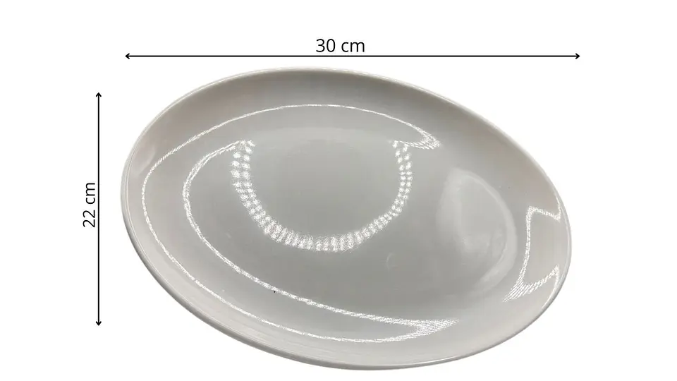 Plato Ovalado Melamina Blanca Premium Para Servir 30 CM 6