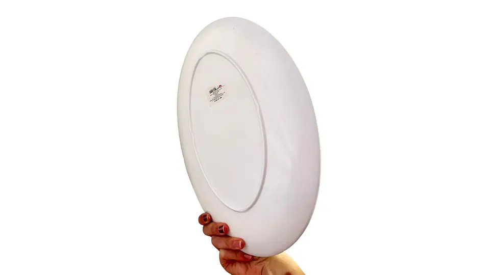 Plato Ovalado Grande Melamina Blanca 36 cm Elegante 2