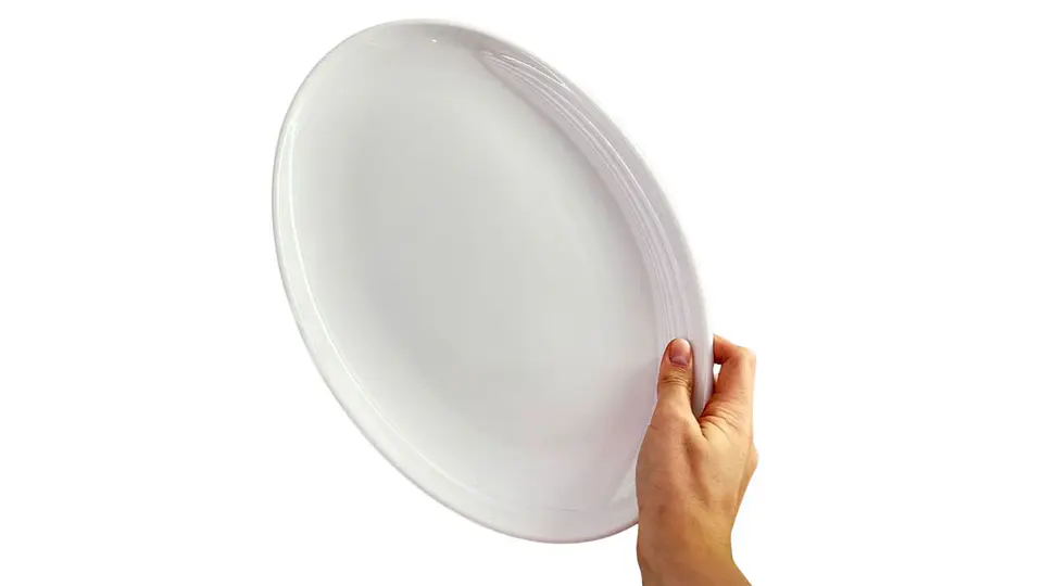 Plato Ovalado Grande Melamina Blanca 36 cm Elegante 3