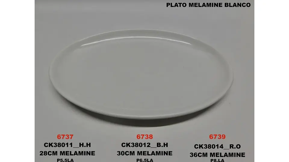 Plato Ovalado Grande Melamina Blanca 36 cm Elegante 7