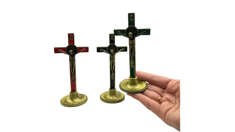 Cruz Religiosa Decorativa de Mesa 11.5 cm Dorada 2