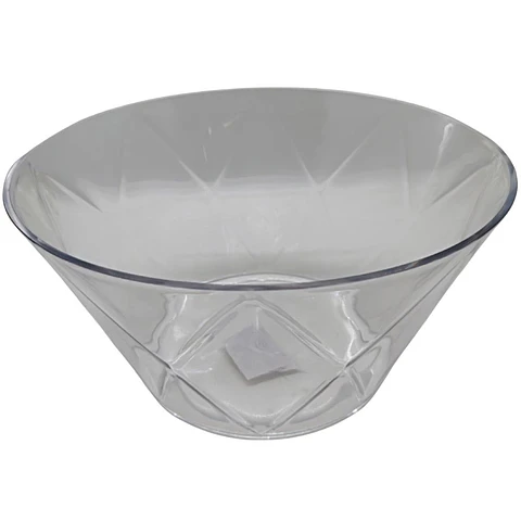Bowl Acrílico Transparente Grande Para Frutas Ensaladas Y Postres