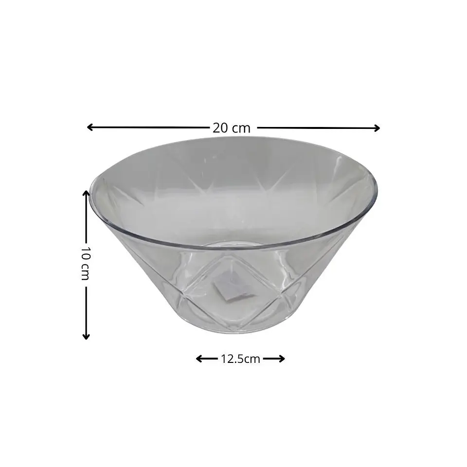 Bowl Acrílico Transparente Grande Para Frutas Ensaladas Y Postres 3