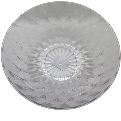 Bowl Redondo Acrílico Transparente Para Ensaladas Frutas