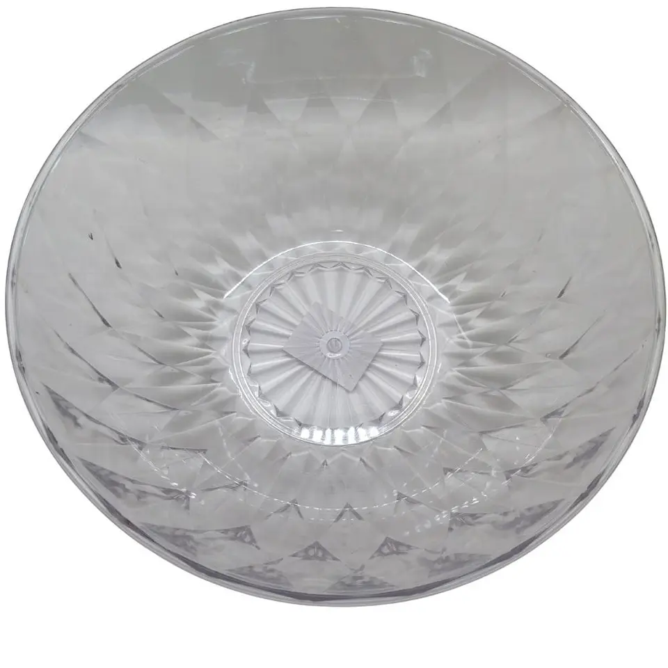Bowl Redondo Acrílico Transparente Para Ensaladas Frutas 1