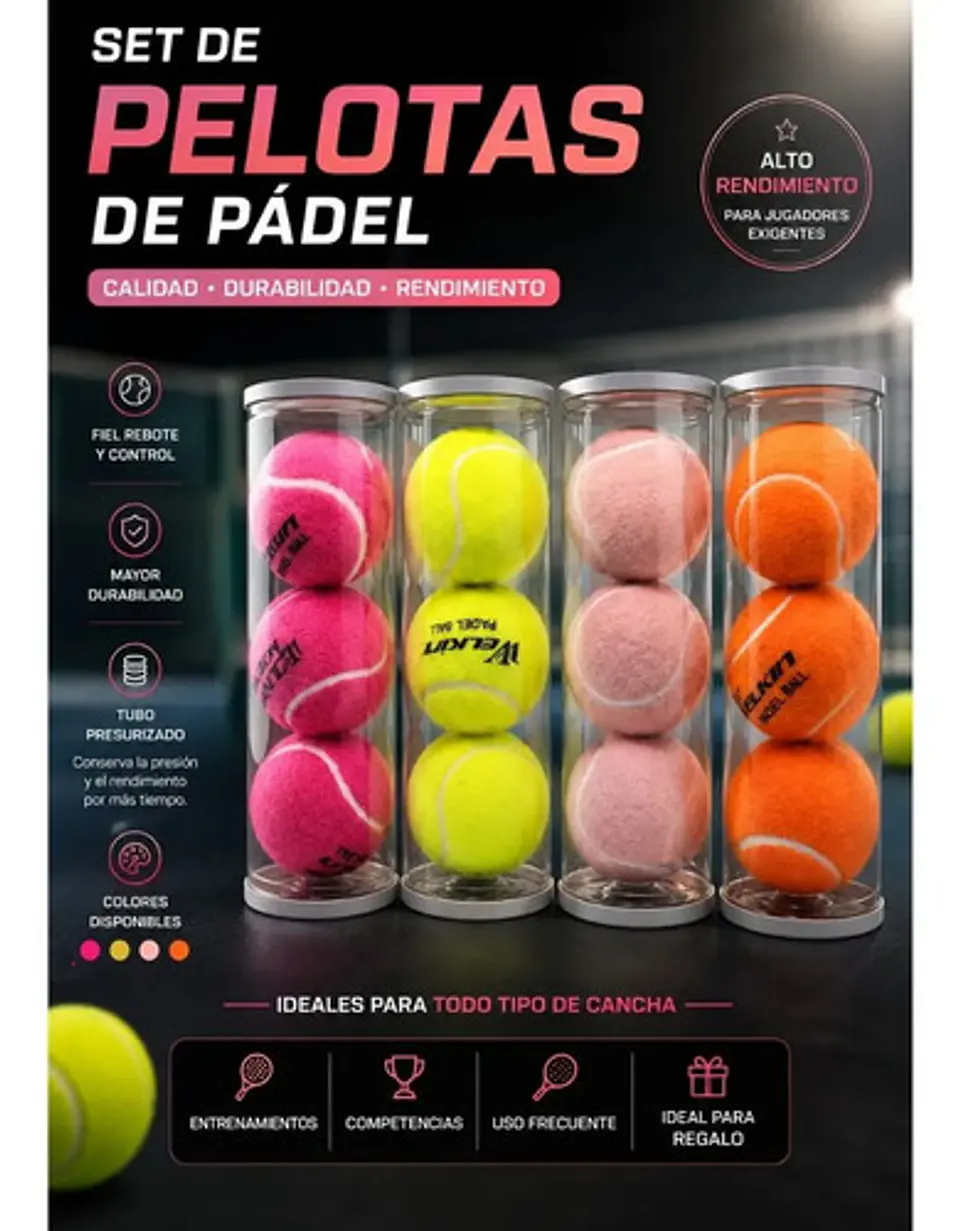 Set De 3 Pelotas De Pádel De Alto Rendimiento Premium 4