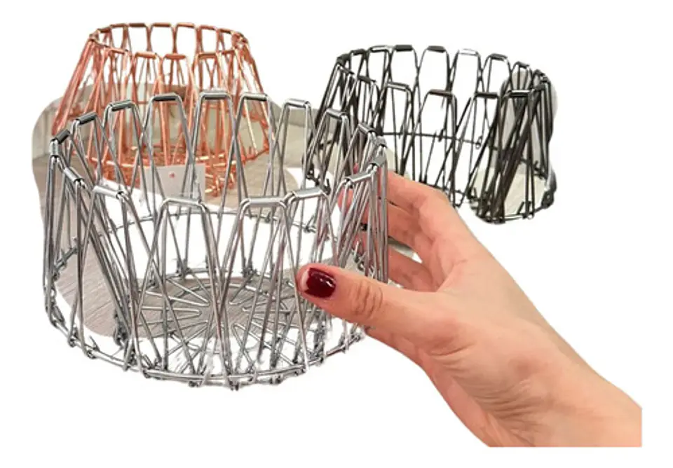 Frutero Organizador Metálico Elegante Multiuso Plateado 4