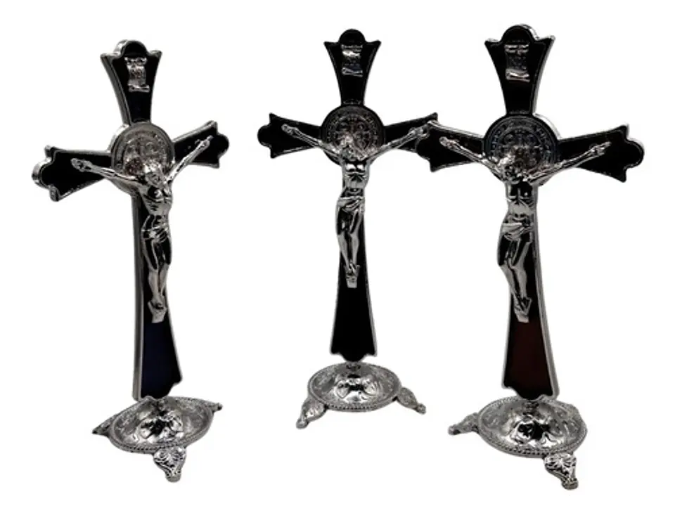 Crucifijo San Benito Premium De Mesa-elegancia Y Protección 1