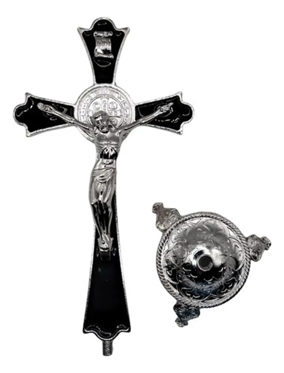 Crucifijo San Benito Premium De Mesa-elegancia Y Protección 5