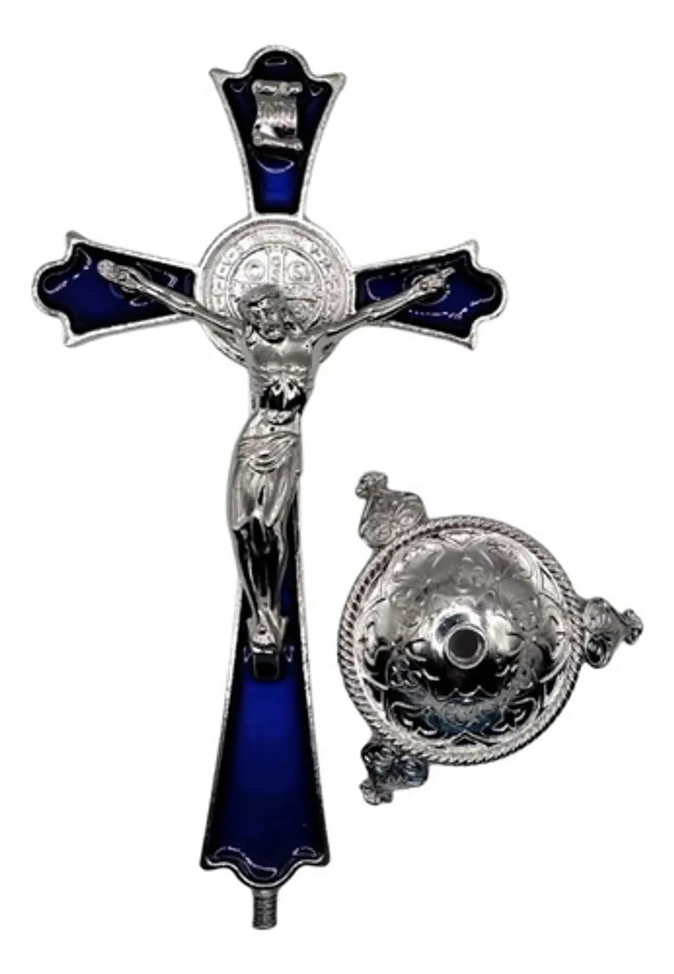 Crucifijo San Benito Premium De Mesa-elegancia Y Protección 6