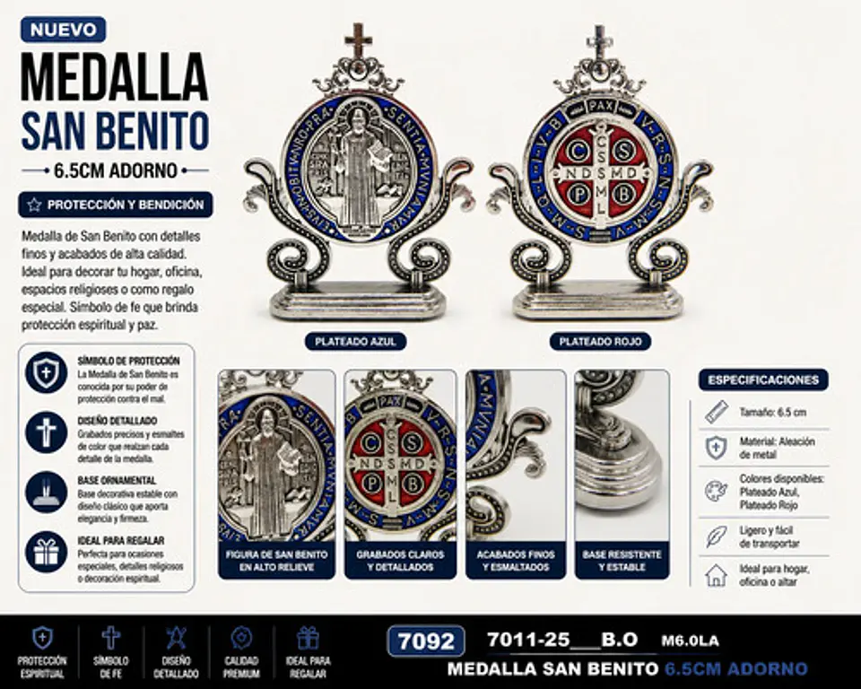 Medalla Católica San Benito Decorativa Para Escritorio 2