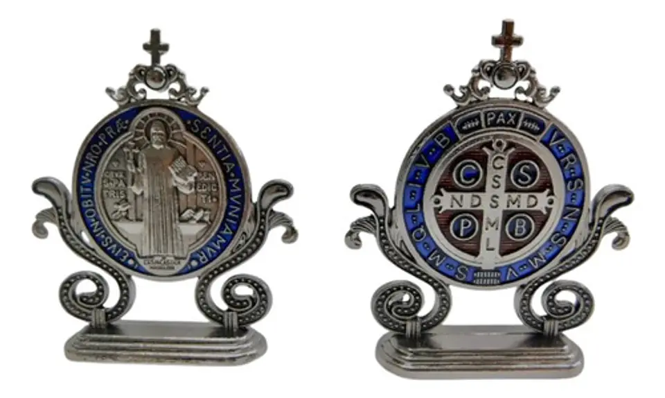 Medalla Católica San Benito Decorativa Para Escritorio 4