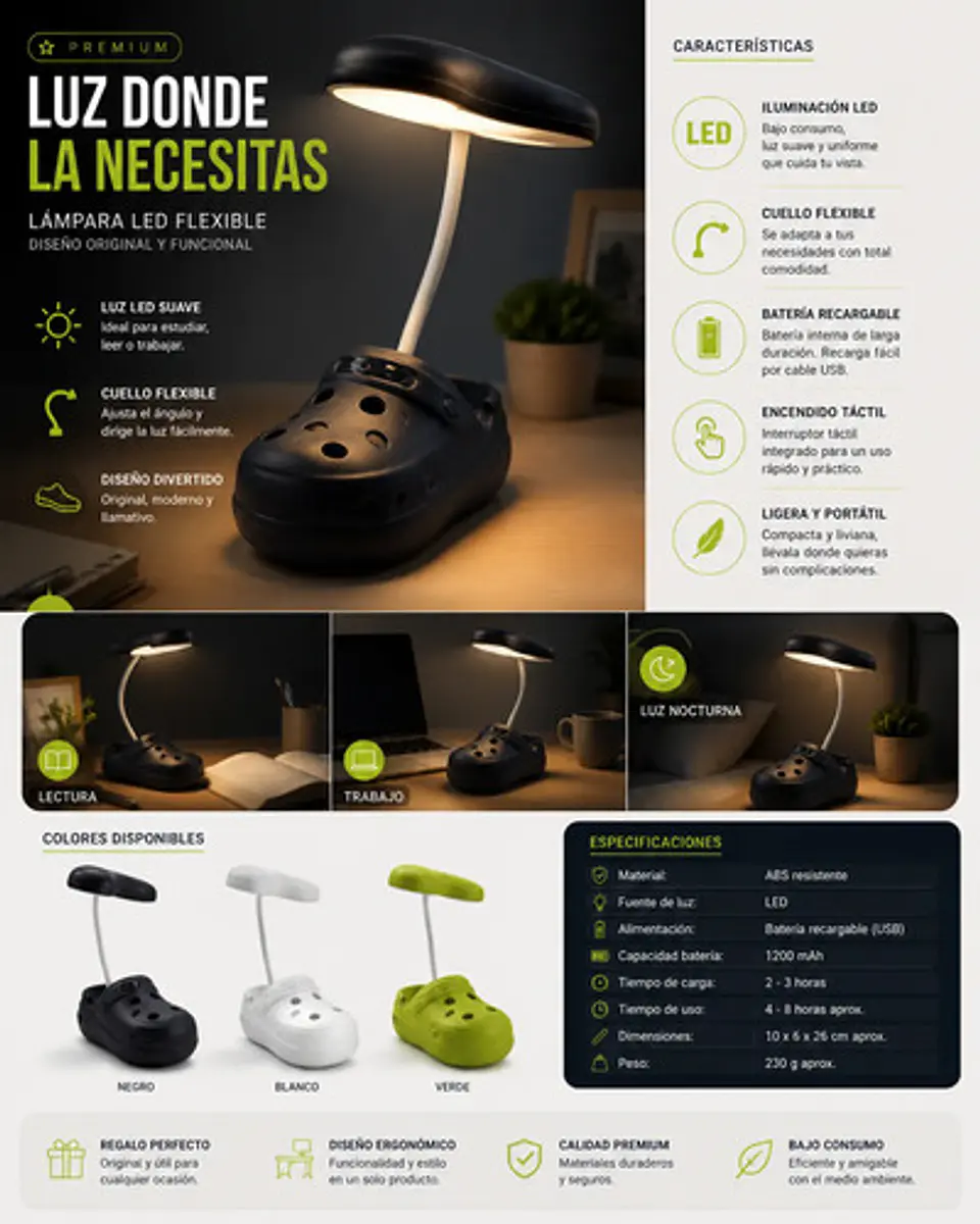 Lámpara Led Creativa Con Diseño De Calzado 2