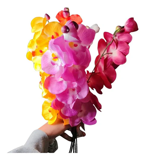 Orquídea Artificial Grande De Seda Realista Para Decoración