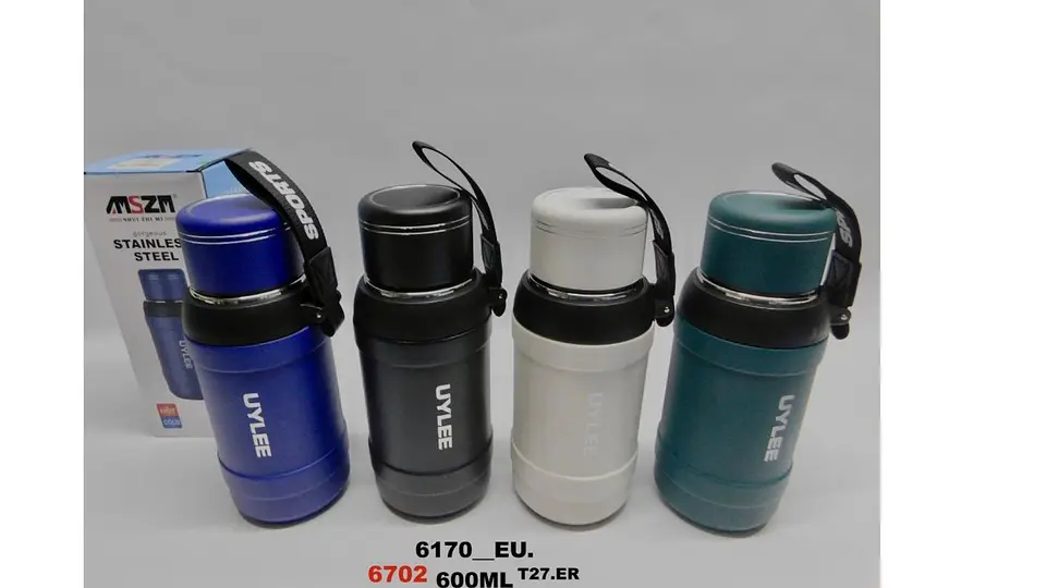 Termo Acero Inoxidable 600 ml Conserva Frío y Calor 1