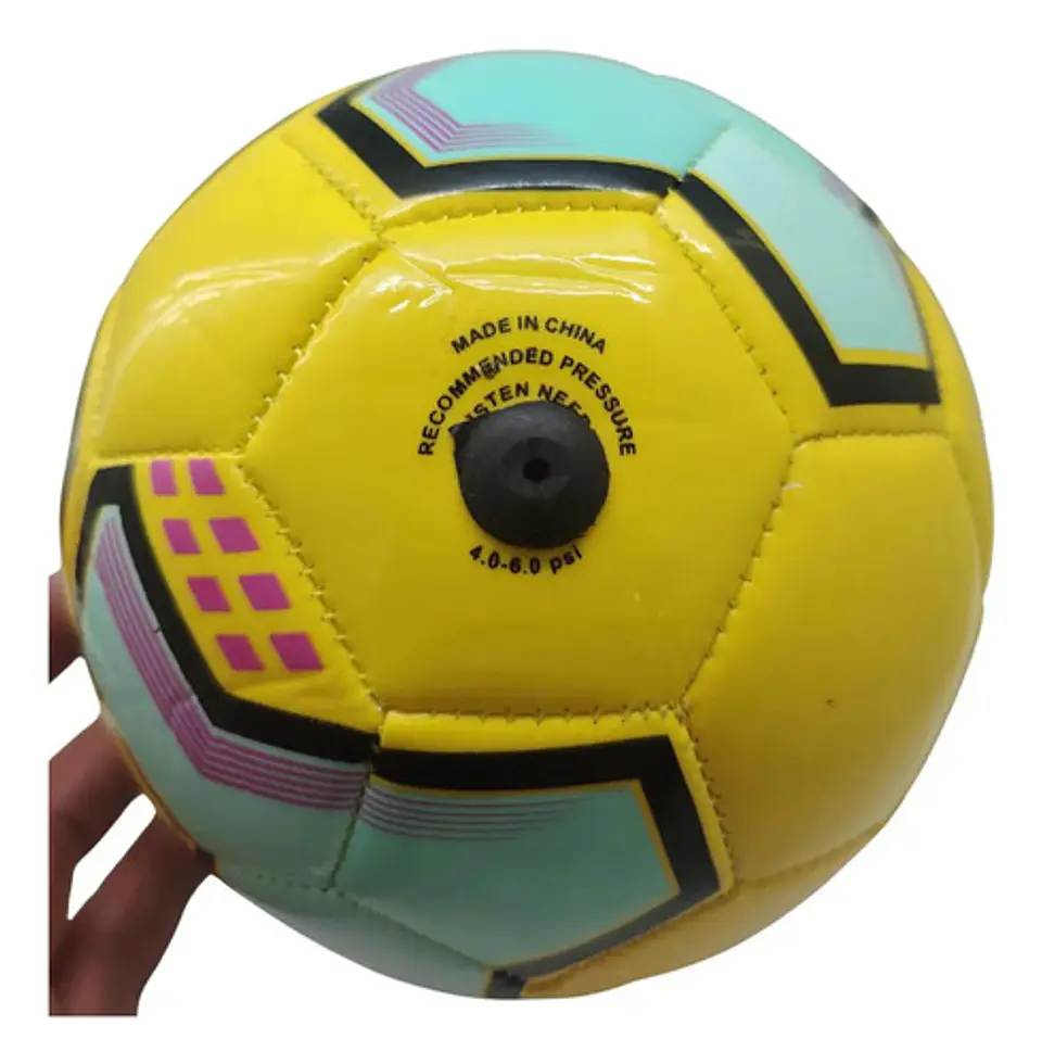 Balón Fútbol Sialerkg Tamaño 1 Cuero Sintético Resistente Amarillo 3
