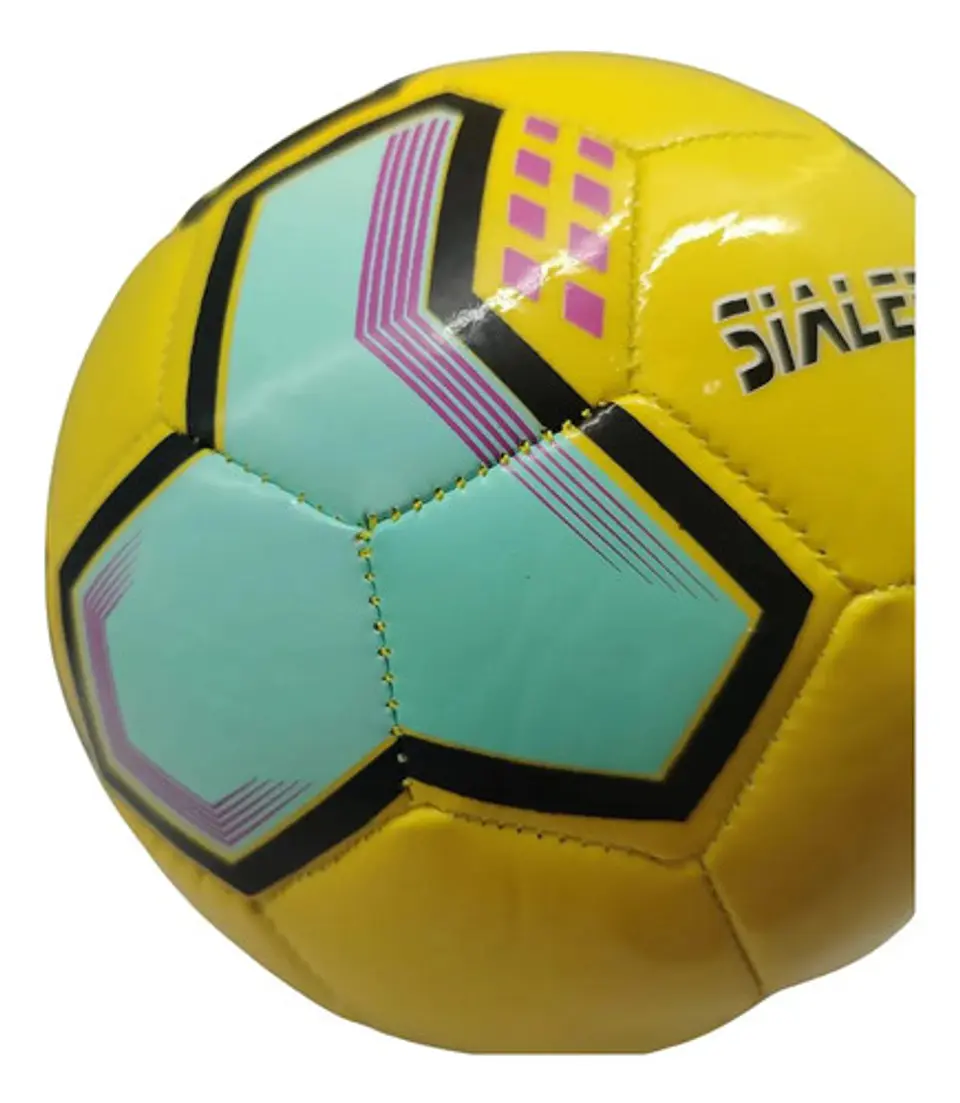 Balón Fútbol Sialerkg Tamaño 1 Cuero Sintético Resistente Amarillo 5