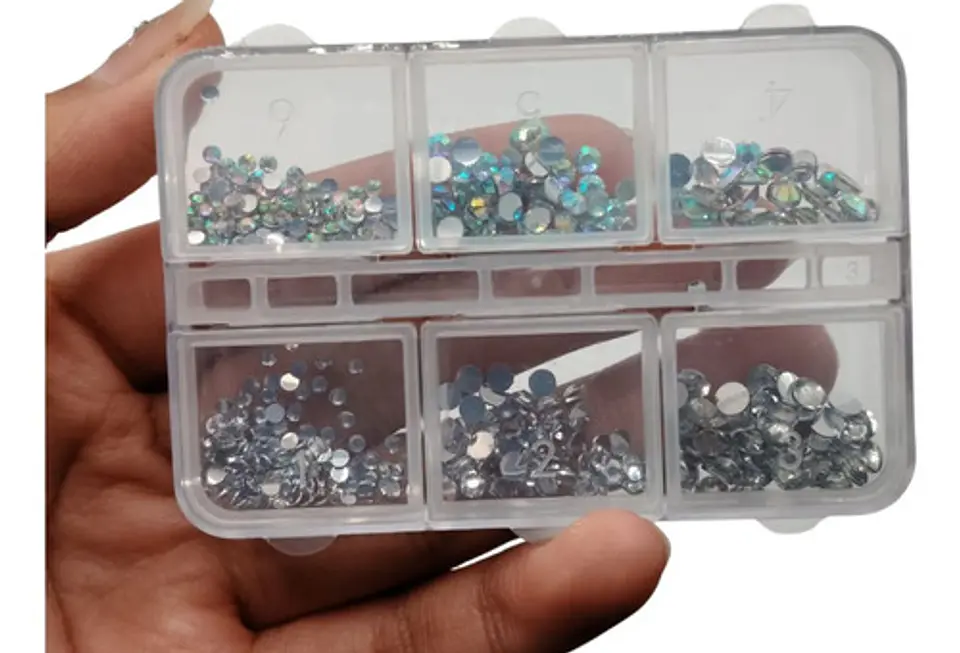 Set De Decoración Para Uñas Con Rhinestones Y Flores 3d Perlas 5