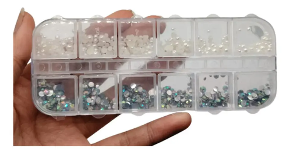 Set De Decoración Para Uñas Con Cristales Perlas Y Glitter Gemas 4