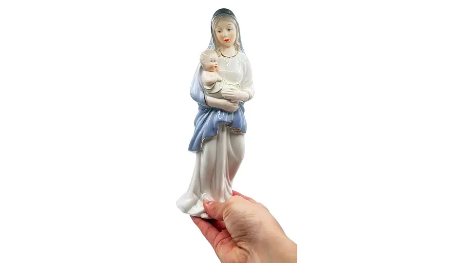 Figura Religiosa Virgen María Con Niño Jesús Decorativa 2
