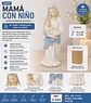 Figura Virgen Con Niño Jesús 26.5 Cm Decoración Religiosa - Miniatura 2