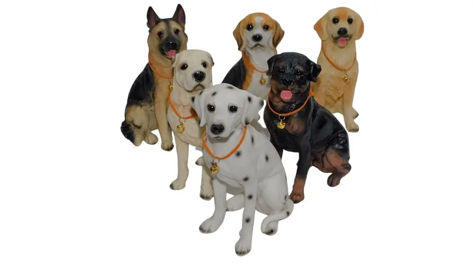 Figura Perro Decorativa Realista 21x10 cm Adorno Hogar 1