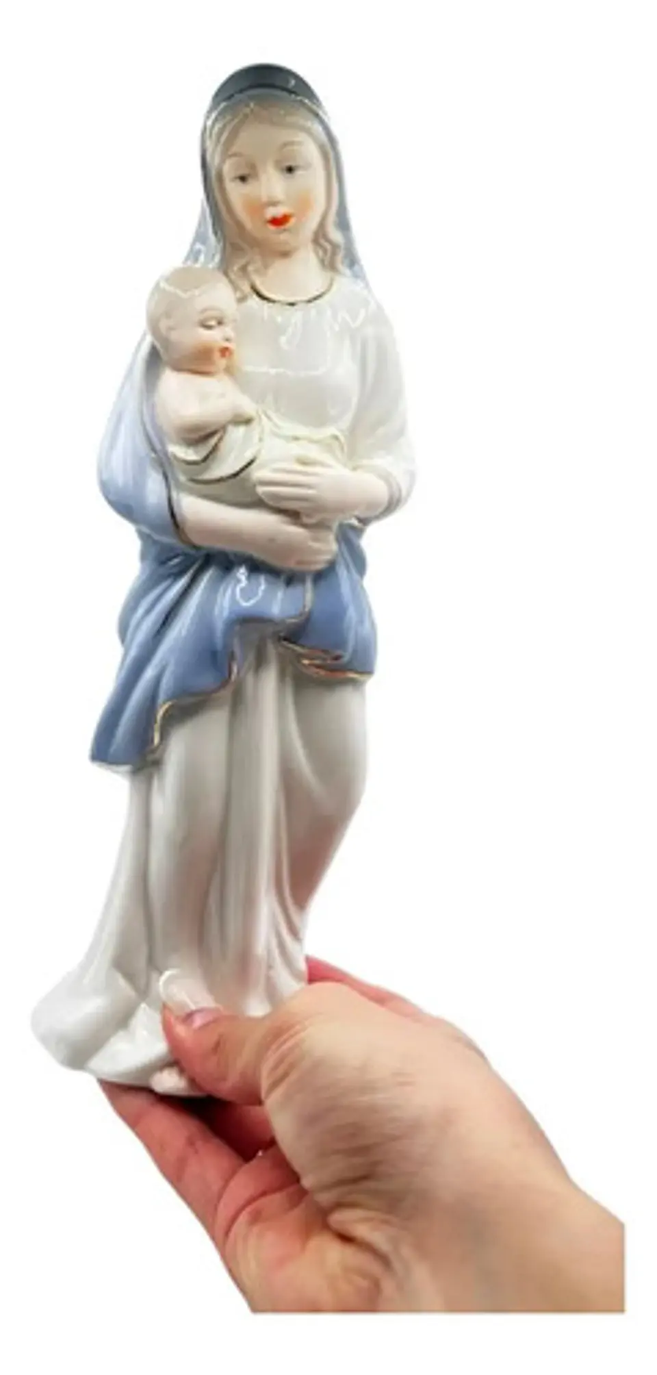 Figura Virgen Con Niño Jesús 26.5 Cm Decoración Religiosa 3