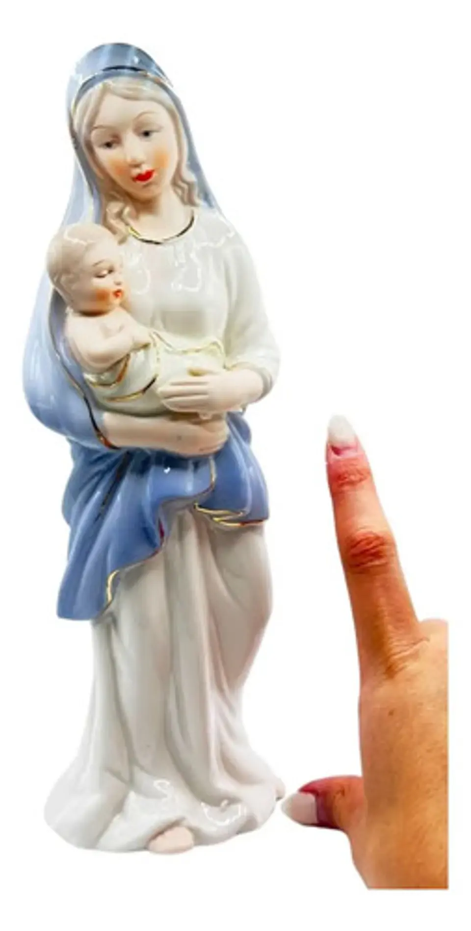Figura Virgen Con Niño Jesús 26.5 Cm Decoración Religiosa 4