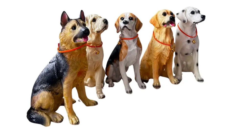 Figura Perro Decorativa Realista 21x10 cm Adorno Hogar 2