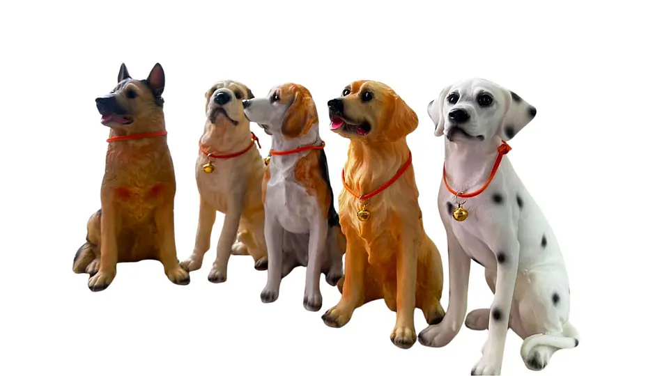 Figura Perro Decorativa Realista 21x10 cm Adorno Hogar 3