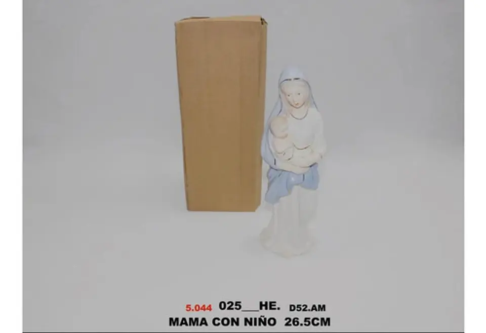 Figura Virgen Con Niño Jesús 26.5 Cm Decoración Religiosa 8