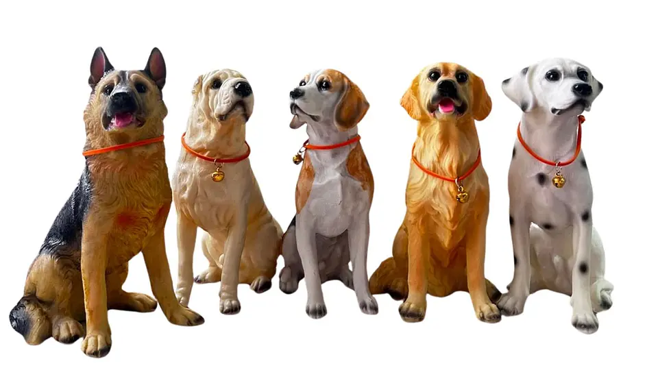 Figura Perro Decorativa Realista 21x10 cm Adorno Hogar 5