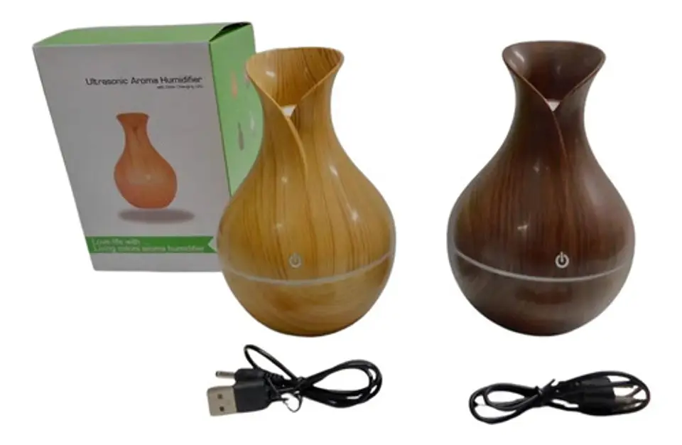 Humidificador Decorativo Tipo Jarrón Con Luz Led Y Usb 5
