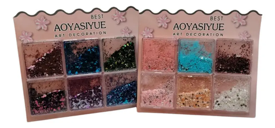 Set De Glitter Para Uñas Maquillaje Manualidades 6 Colores 1