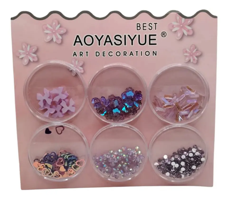 Kit Nail Art Decoración Para Uñas Con Adornos Surtidos 3