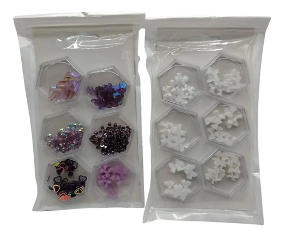 Set Decoración Para Uñas Nail Art Con Figuras 3d Y Cristales 1