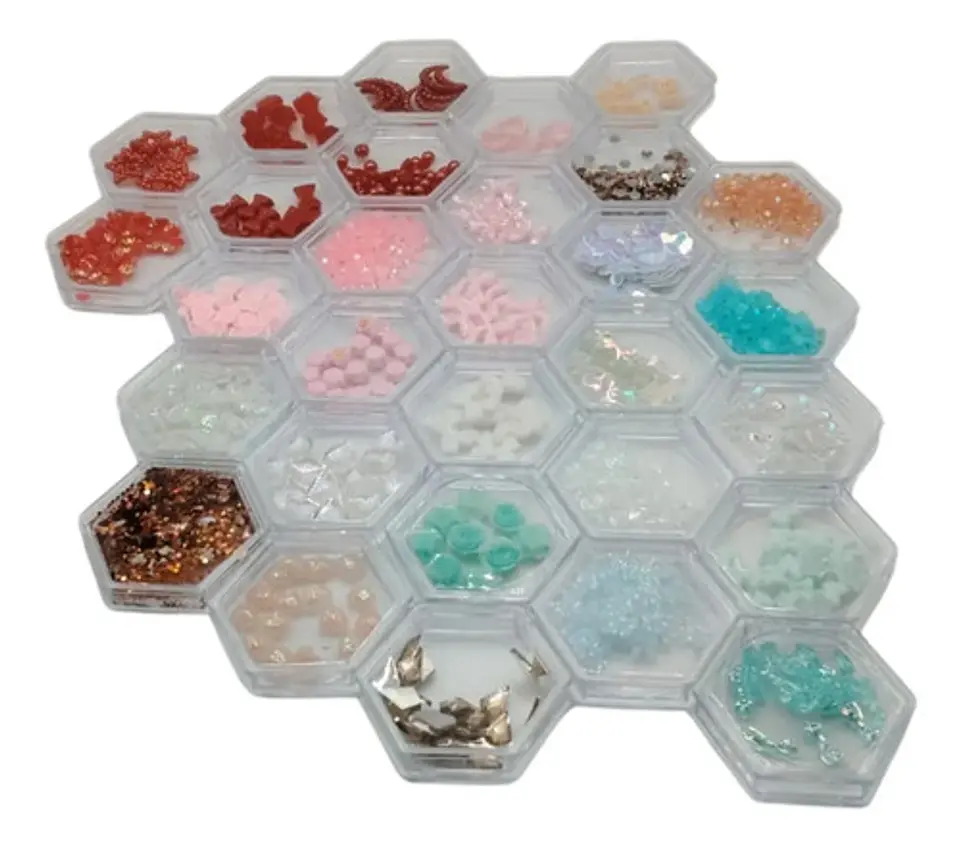 Set Decoración Para Uñas Nail Art Con Figuras 3d Y Cristales 3