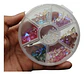 Organizador Circular Con Mini Flores Y Perlas Para Nail Art - Miniatura 1