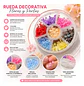 Organizador Circular Con Mini Flores Y Perlas Para Nail Art - Miniatura 6