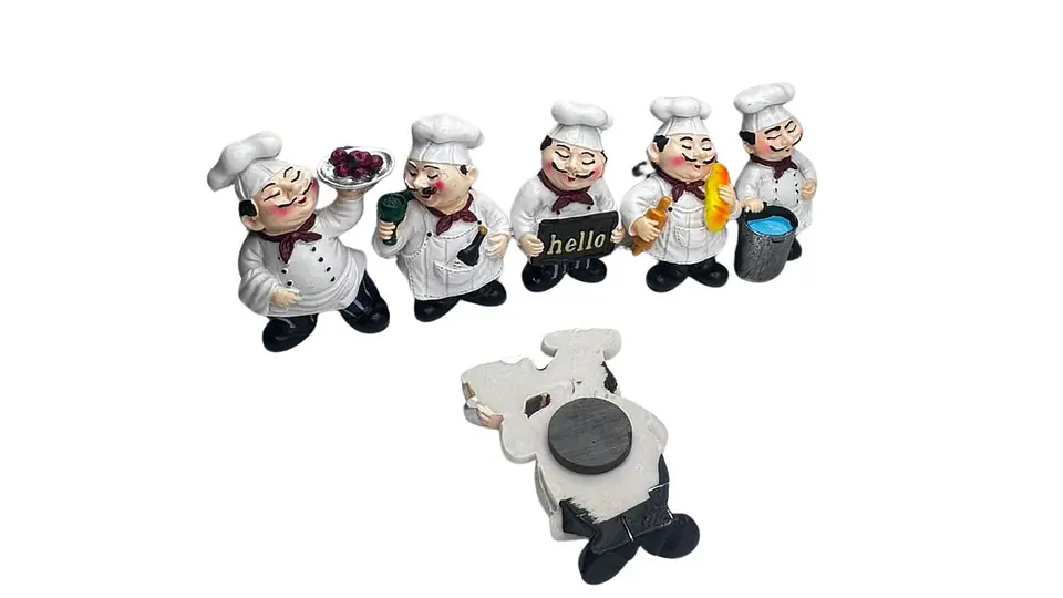 Imán Decorativo Chef Para Nevera En Resina X6 1
